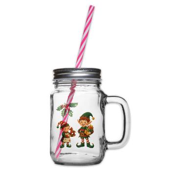 Weihnachtselfen – Festliches Festtagsdesign - Henkelglas mit Schraubdeckel - Klar - Rechts
