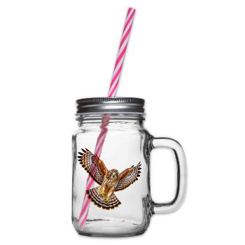 Bussard - Henkelglas mit Schraubdeckel - Klar - Rechts