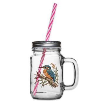 Königsfischer Aquarell Naturdesign - Henkelglas mit Schraubdeckel - Klar - Rechts