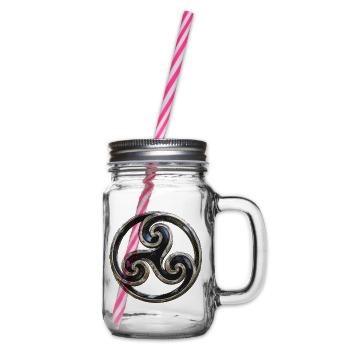Bretonischer Triskel - Henkelglas mit Schraubdeckel - Klar - Rechts