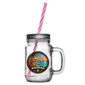 Nassau Bahamas Strand Urlaub Tauchen Korallenriff - Henkelglas mit Schraubdeckel - Klar - Rechts