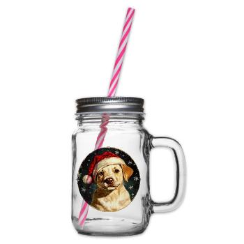 Border Collie Weihnachten - Henkelglas mit Schraubdeckel - Klar - Rechts