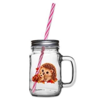 Igel & Schnecke - Henkelglas mit Schraubdeckel - Klar - Rechts