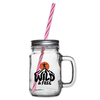 Wandern – Wild & Free Outdoor - Henkelglas mit Schraubdeckel - Klar - Rechts
