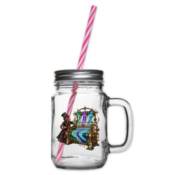 Aurora-Steampunk Webstuhl - Henkelglas mit Schraubdeckel - Klar - Rechts