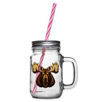 Der Elchbulle - Henkelglas mit Schraubdeckel - Klar - Rechts