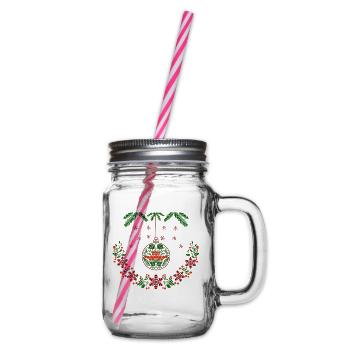 Weihnachtskranz mit Vogelbeeren - Henkelglas mit Schraubdeckel - Klar - Rechts