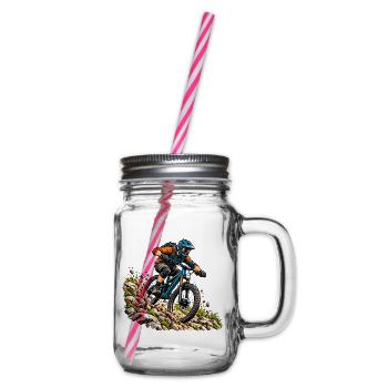 Mountainbike Abenteuer für MTB Fahrer - Henkelglas mit Schraubdeckel - Klar - Rechts