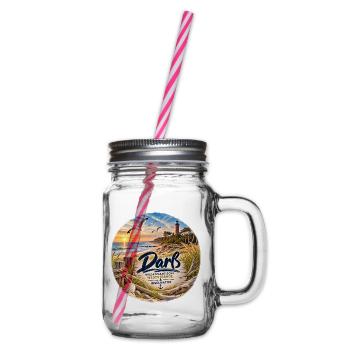 Darß Westküstenzauber Strandbild - Henkelglas mit Schraubdeckel - Klar - Rechts