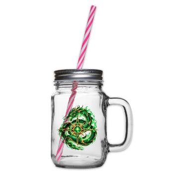 Smaragdgrüner Schlangenstern - Henkelglas mit Schraubdeckel - Klar - Rechts