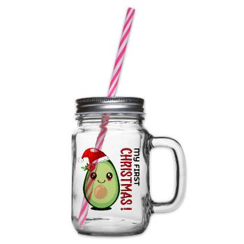 Mein erstes Weihnachten, Avocado Baby - Henkelglas mit Schraubdeckel - Klar - Rechts