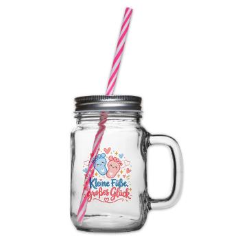 Kleine Füße, großes Glück - Henkelglas mit Schraubdeckel - Klar - Rechts