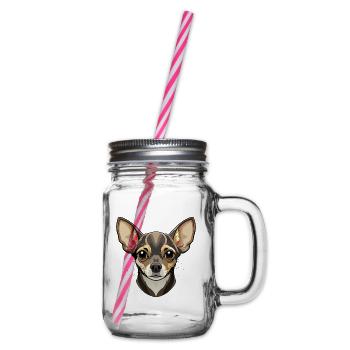 Chihuahua-Hundekopf - Henkelglas mit Schraubdeckel - Klar - Rechts