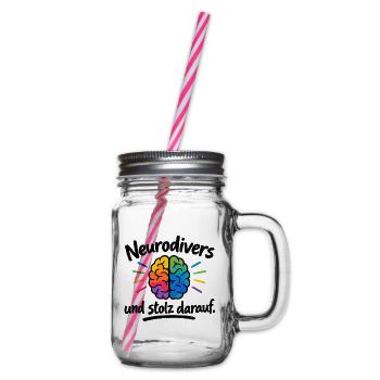 Neurodiversität strahlt bunt - Henkelglas mit Schraubdeckel - Klar - Rechts