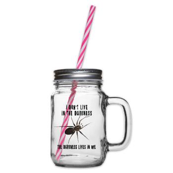 The darkness lives in me - Spinne Dark Spruch - Henkelglas mit Schraubdeckel - Klar - Rechts