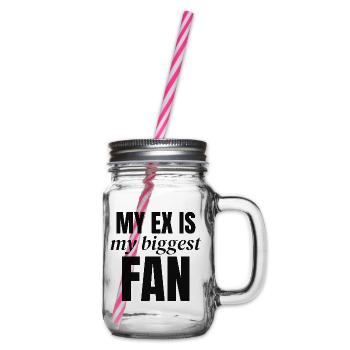 Mein Ex ist mein größter Fan - Henkelglas mit Schraubdeckel - Klar - Rechts
