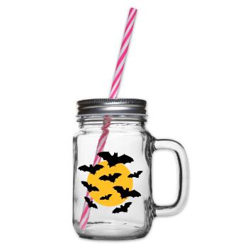 Bats & Moon - Glass jar with handle and screw cap - clear - Right