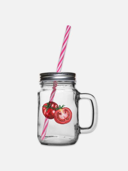 Tomate - Henkelglas mit Schraubdeckel - Klar