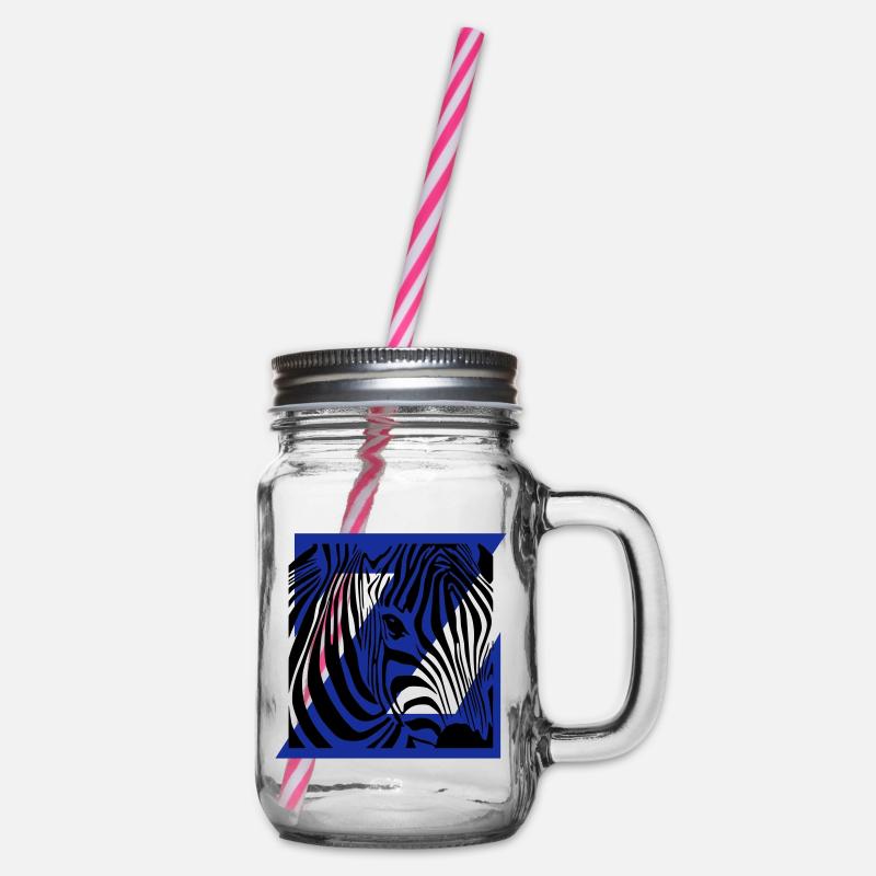 Zebra-Mix - Henkelglas mit Schraubdeckel - Klar