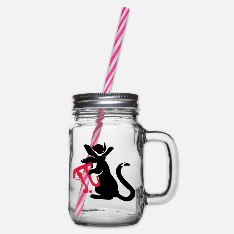 pi-rat / Pi-Ratte (e, 2c) - Glass jar with handle and screw cap - clear