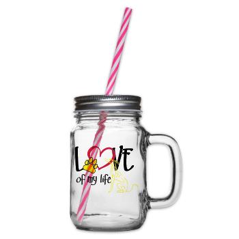 Amour de ma vie lévrier - Bocal à boisson - transparent - Droite