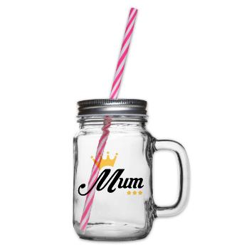 Muttertag / Mama / Mutter / Mutti / Mother's day - Henkelglas mit Schraubdeckel - Klar - Rechts