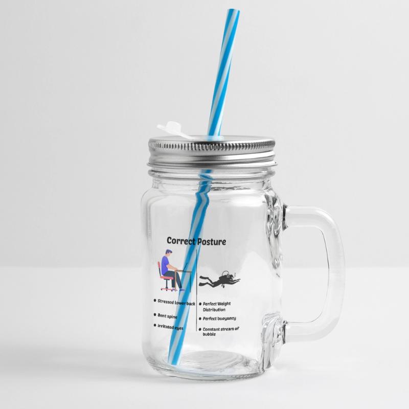 Scuba Diving Diver Computer Engineer Programmer Glass jar with handle and screw cap