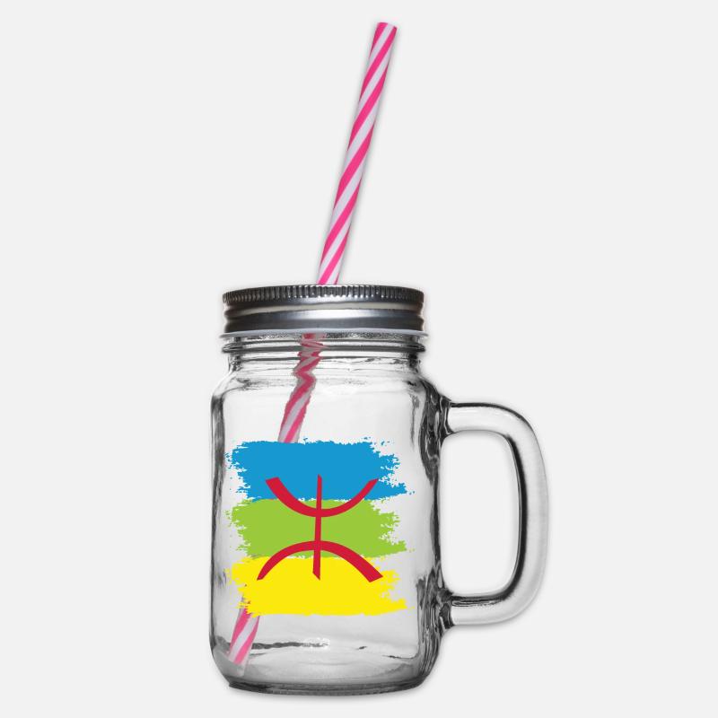 Drapeau Amazigh - Bocal à boisson - transparent