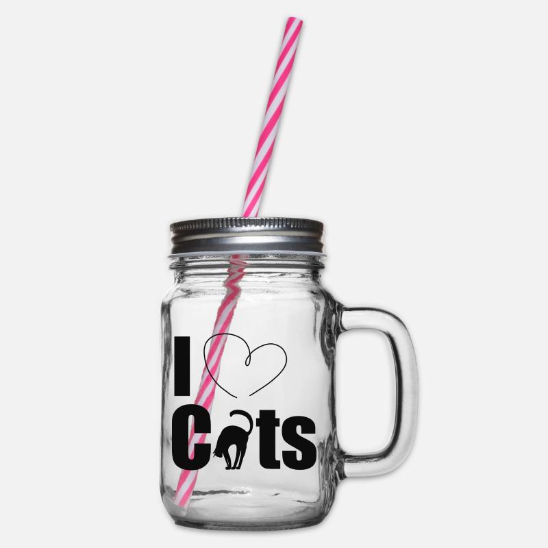 J’aime les chats - Bocal à boisson - transparent