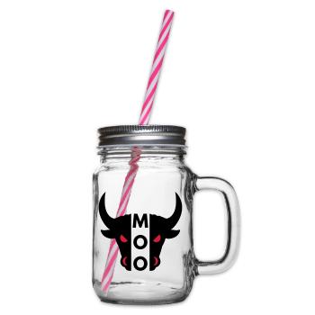 Moo (taureau à demi-tête) - Bocal à boisson - transparent - Droite