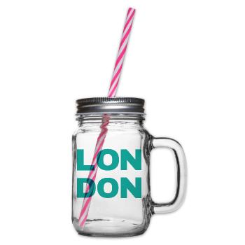 London town - Glass jar with handle and screw cap - clear - Right