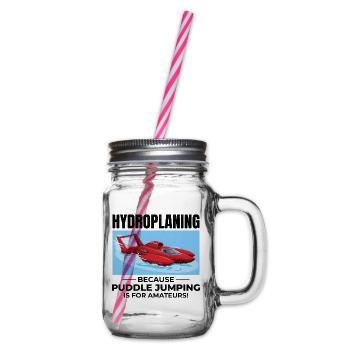 Hydroplane, Bateau, Course, Humour, Puddle Jump, Drôle - Bocal à boisson - transparent - Droite