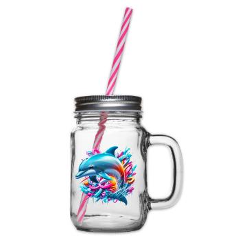 Delfin - Henkelglas mit Schraubdeckel - Klar - Rechts