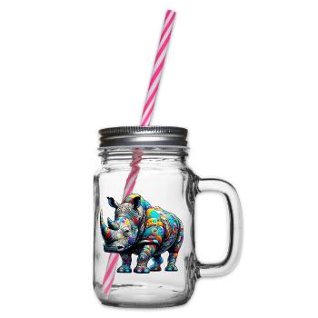 Rhinoceros - Glass jar with handle and screw cap - clear - Right