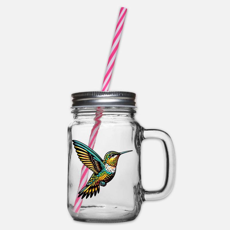 Kolibri - Henkelglas mit Schraubdeckel - Klar