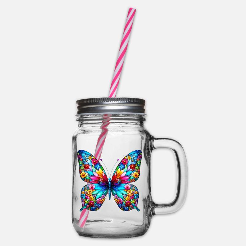 Papillon - Bocal à boisson - transparent