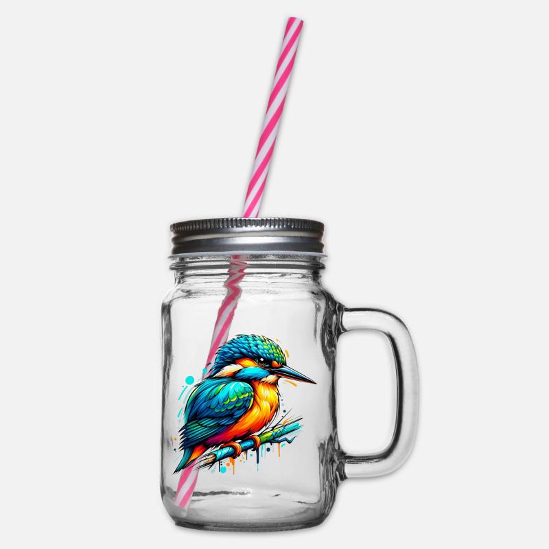 Eisvogel - Henkelglas mit Schraubdeckel - Klar