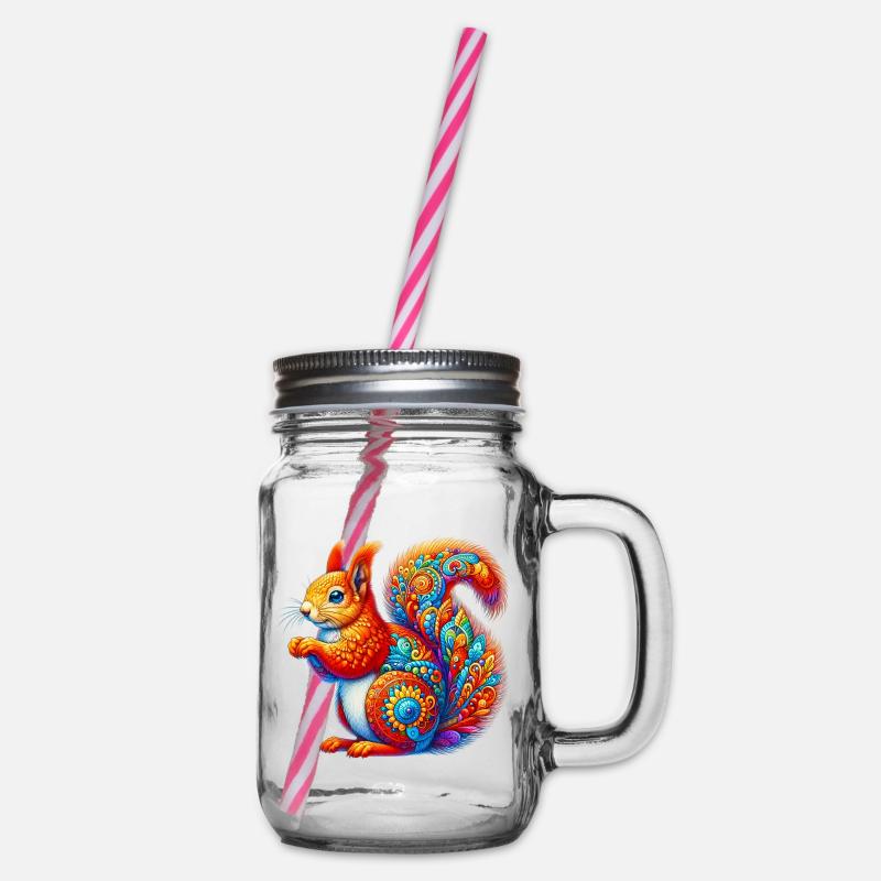 Eichhörnchen - Henkelglas mit Schraubdeckel - Klar