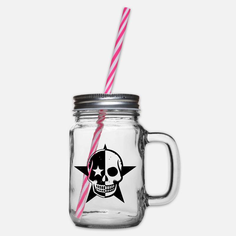 Crâne Noir – Minimalisme Mortel - Bocal à boisson - transparent
