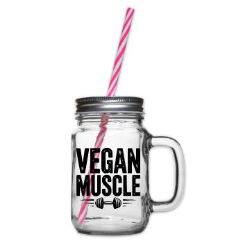 Vegan Muscle - Glass jar with handle and screw cap - clear - Right