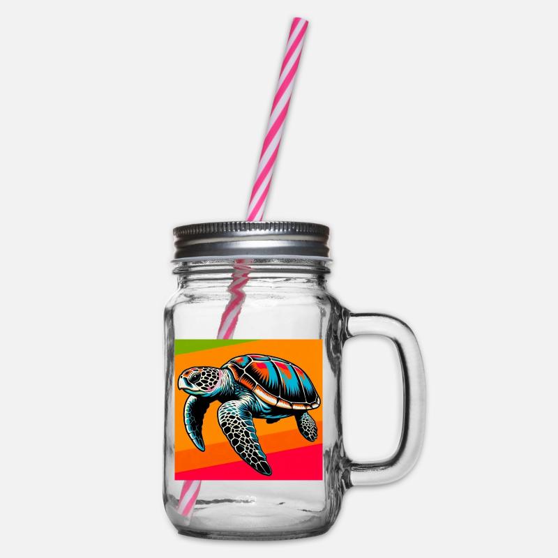 Schildkröte - Henkelglas mit Schraubdeckel - Klar