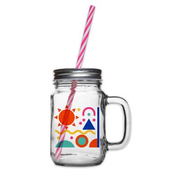 Bunte Formen - Henkelglas mit Schraubdeckel - Klar - Rechts