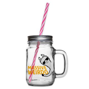 Massive weirdo Komischer Weirdo Lustig Spruch Lama - Henkelglas mit Schraubdeckel - Klar - Rechts