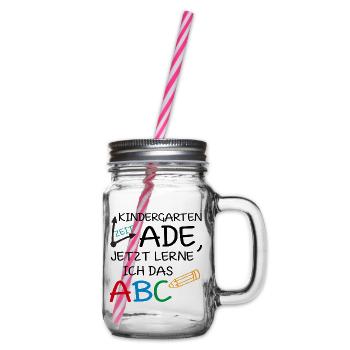 Kindergartenzeit ade, jetzt lerne ich das ABC - Henkelglas mit Schraubdeckel - Klar - Rechts