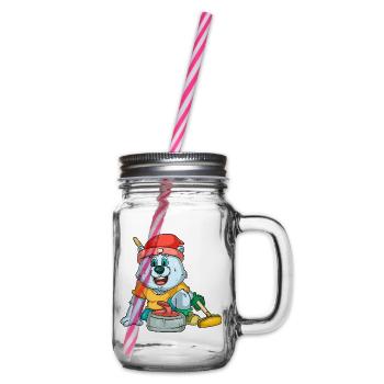 Eisbären Curling - Henkelglas mit Schraubdeckel - Klar - Rechts