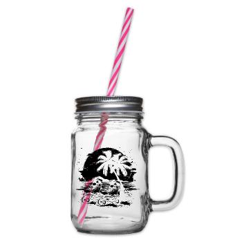 Rollschuhlaufen - Henkelglas mit Schraubdeckel - Klar - Rechts
