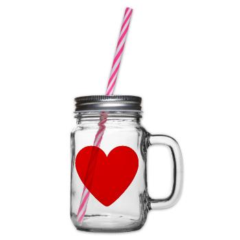 Crimson Heart Emblem - Henkelglas mit Schraubdeckel - Klar - Rechts
