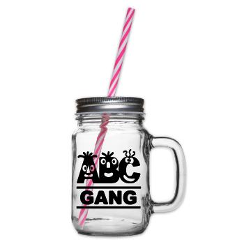 lustige ABC-GANG - Henkelglas mit Schraubdeckel - Klar - Rechts