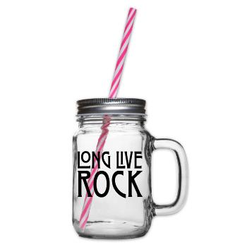 Long Live Rock - Glass jar with handle and screw cap - clear - Right