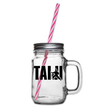 Taiji Tai Chi - Henkelglas mit Schraubdeckel - Klar - Rechts
